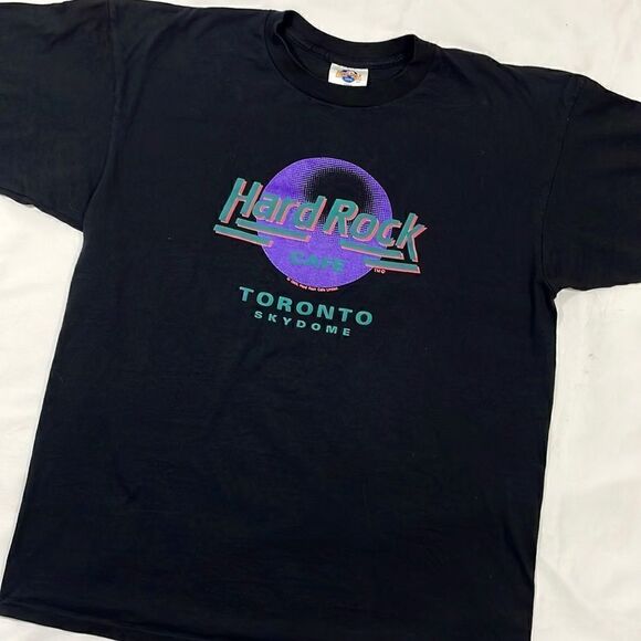 Vintage 1989 Hard Rock Cafe Toronto Skydome Single Stitch Short Sleeve Tee - Picture 1 of 7